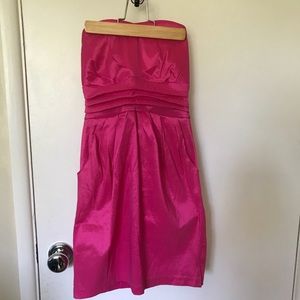 Strapless pink dress